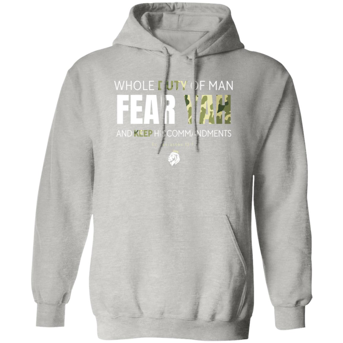 FEAR YAH in White and Camo Letters Pullover Hoodie