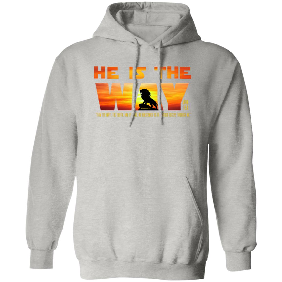 He is the WAY in Yellow and Orange Letters Pullover Hoodie