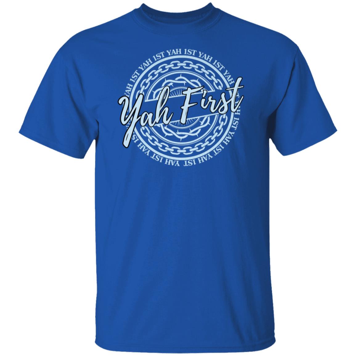 YAH First In Light Blue Letters Classic Unisex T-Shirt