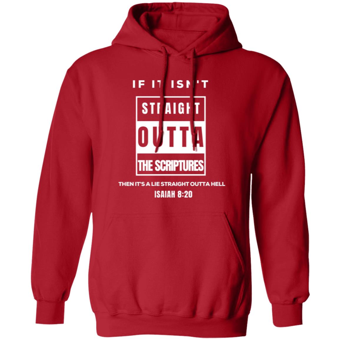 STRAIGHT OUTTA THE SCRIPTURES in White letters Pullover Hoodie