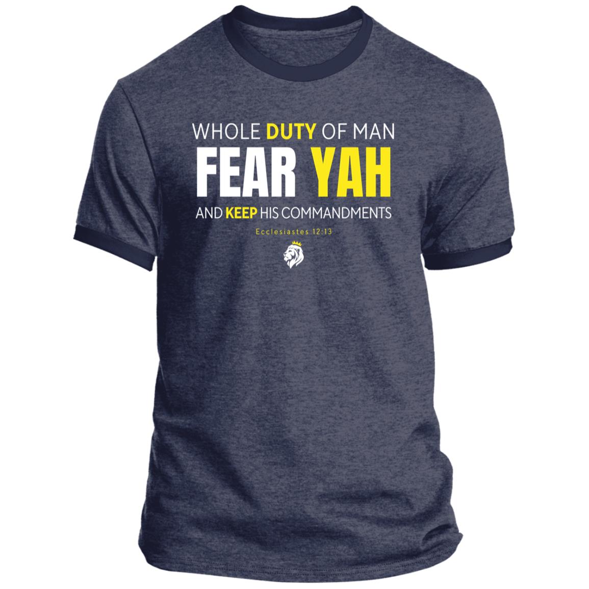 Whole Duty of Man FEAR YAH Men's Ringer T-shirt