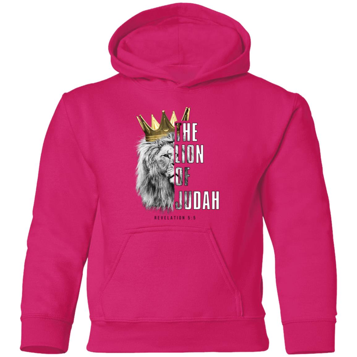 Lion of Judah Youth Pullover Hoodie in Black letters