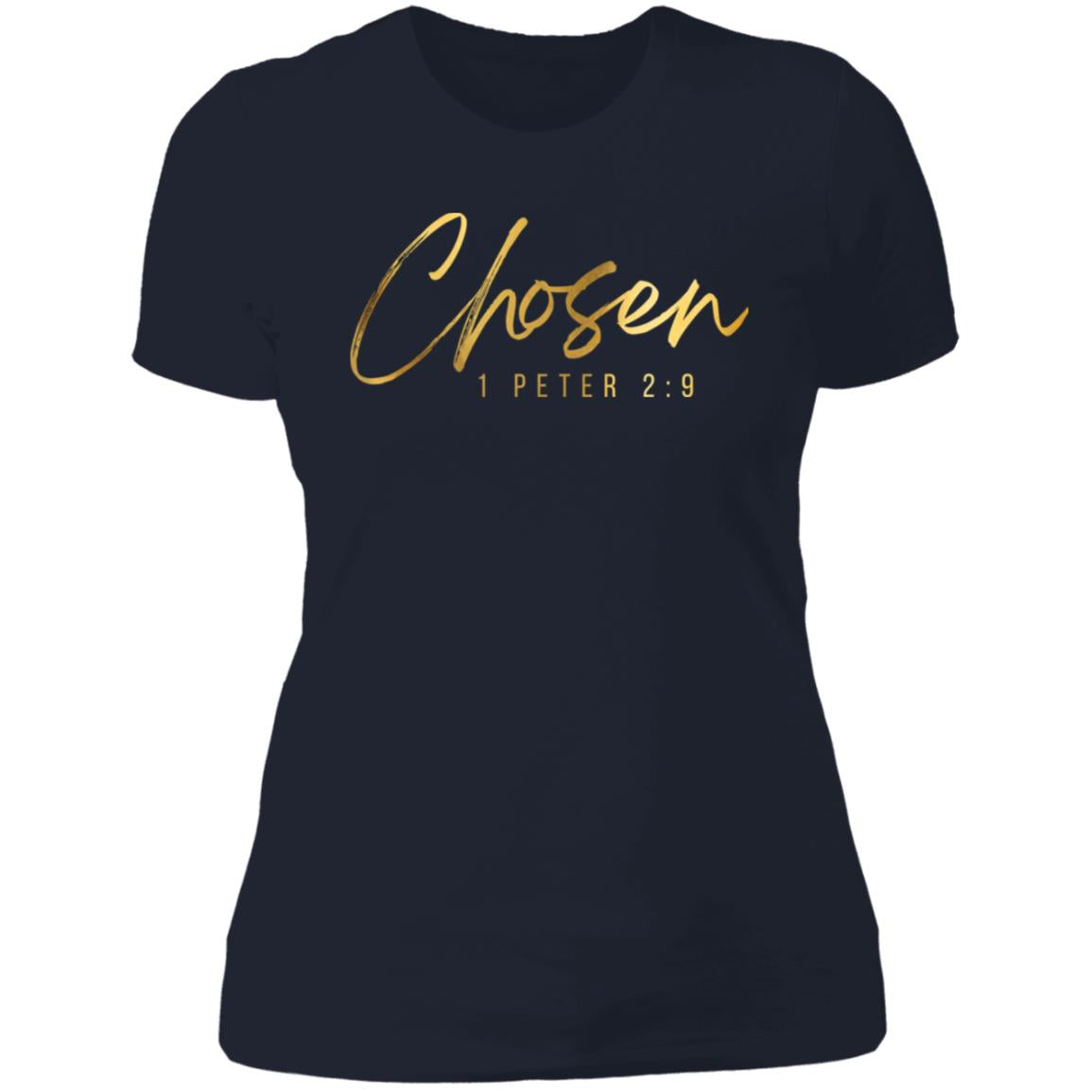 Chosen Gold Letters Ladies' Slim-Fit T-Shirt