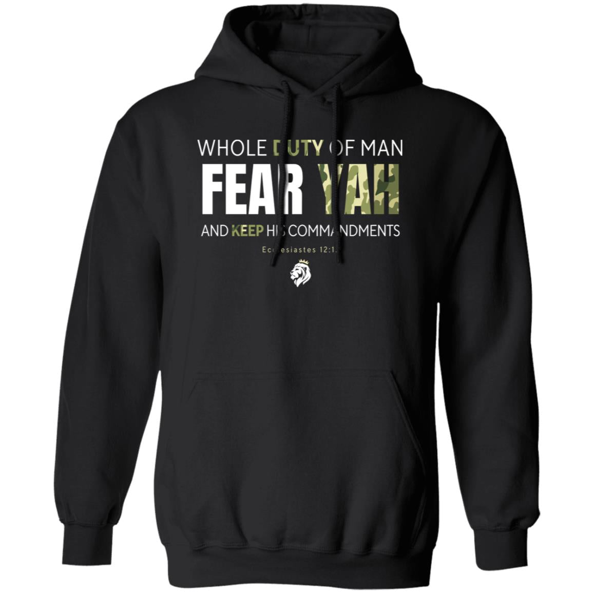 FEAR YAH in White and Camo Letters Pullover Hoodie