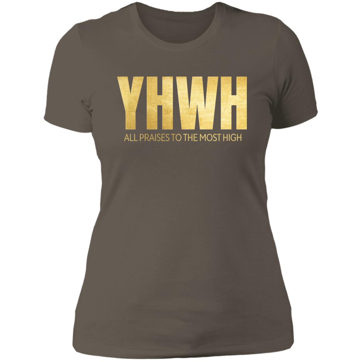 Yahuwah in Gold Letters Ladies' 4.3 oz T-Shirt