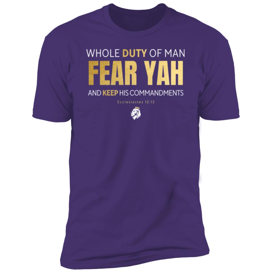 FEAR YAH Gold Letters Men's Premium Short Sleeve T-shirt