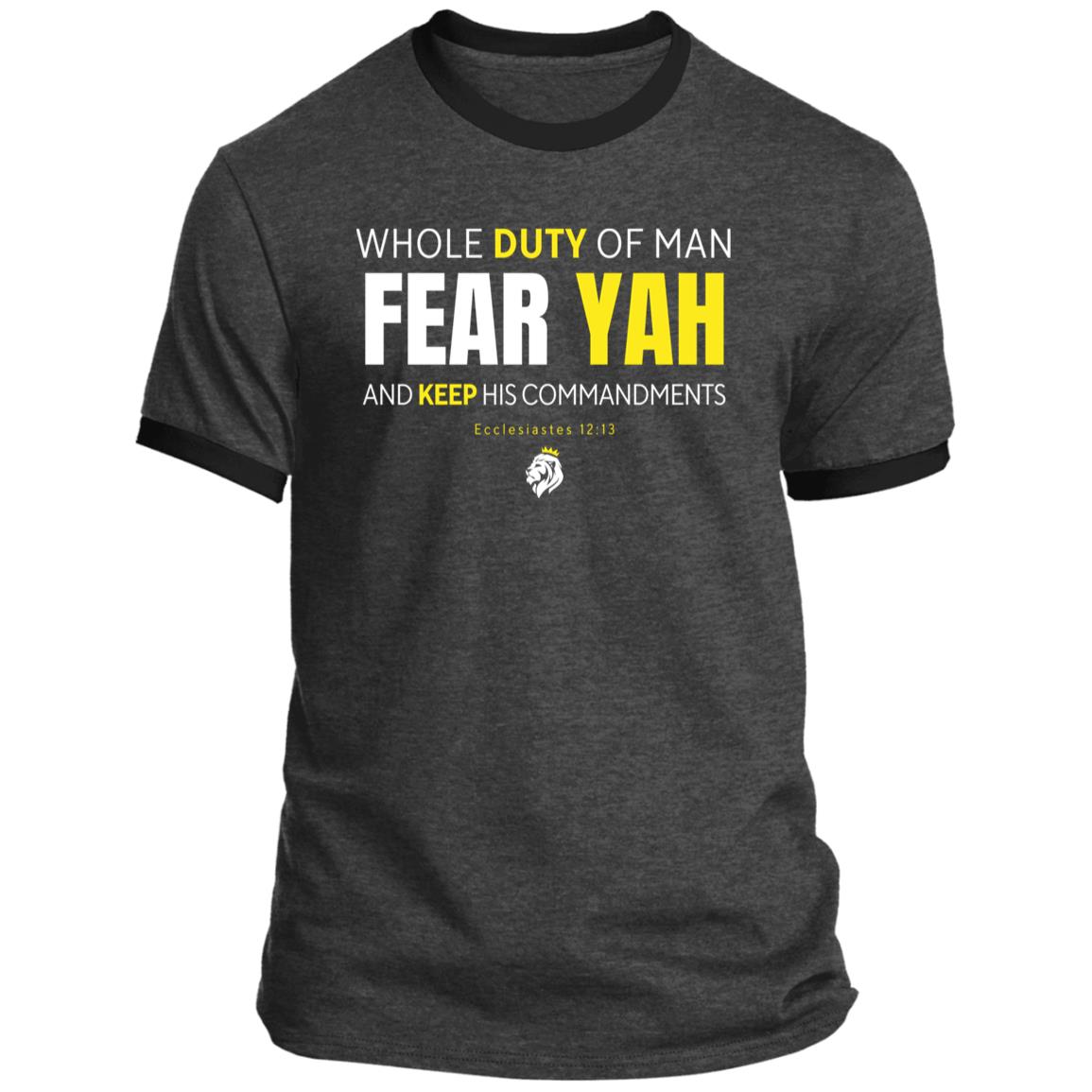 Whole Duty of Man FEAR YAH Men's Ringer T-shirt