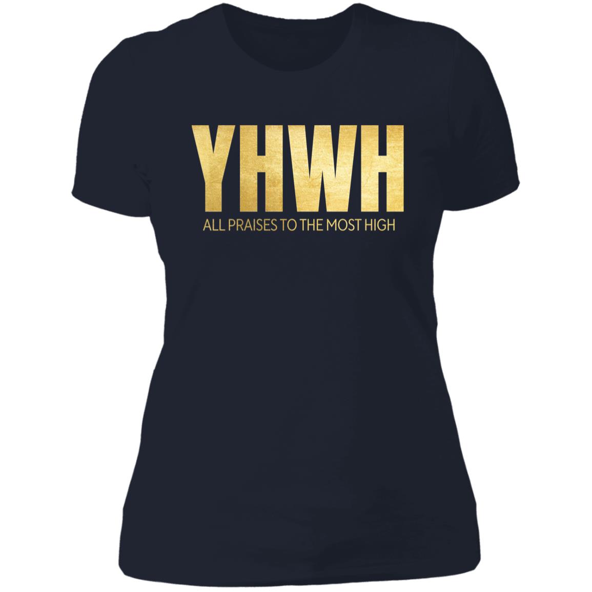 Yahuwah in Gold Letters Ladies' 4.3 oz T-Shirt