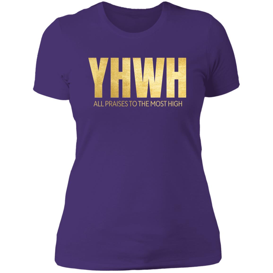 Yahuwah in Gold Letters Ladies' 4.3 oz T-Shirt