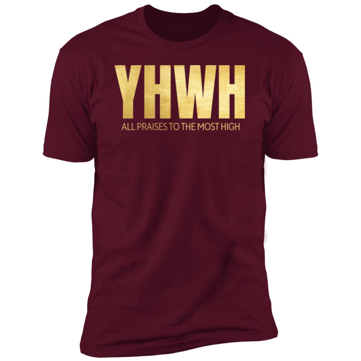 YAHUWAH in Gold Letters Premium Short Sleeve T-Shirt