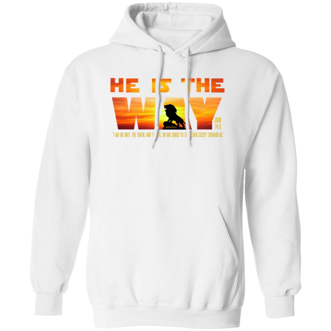 He is the WAY in Yellow and Orange Letters Pullover Hoodie