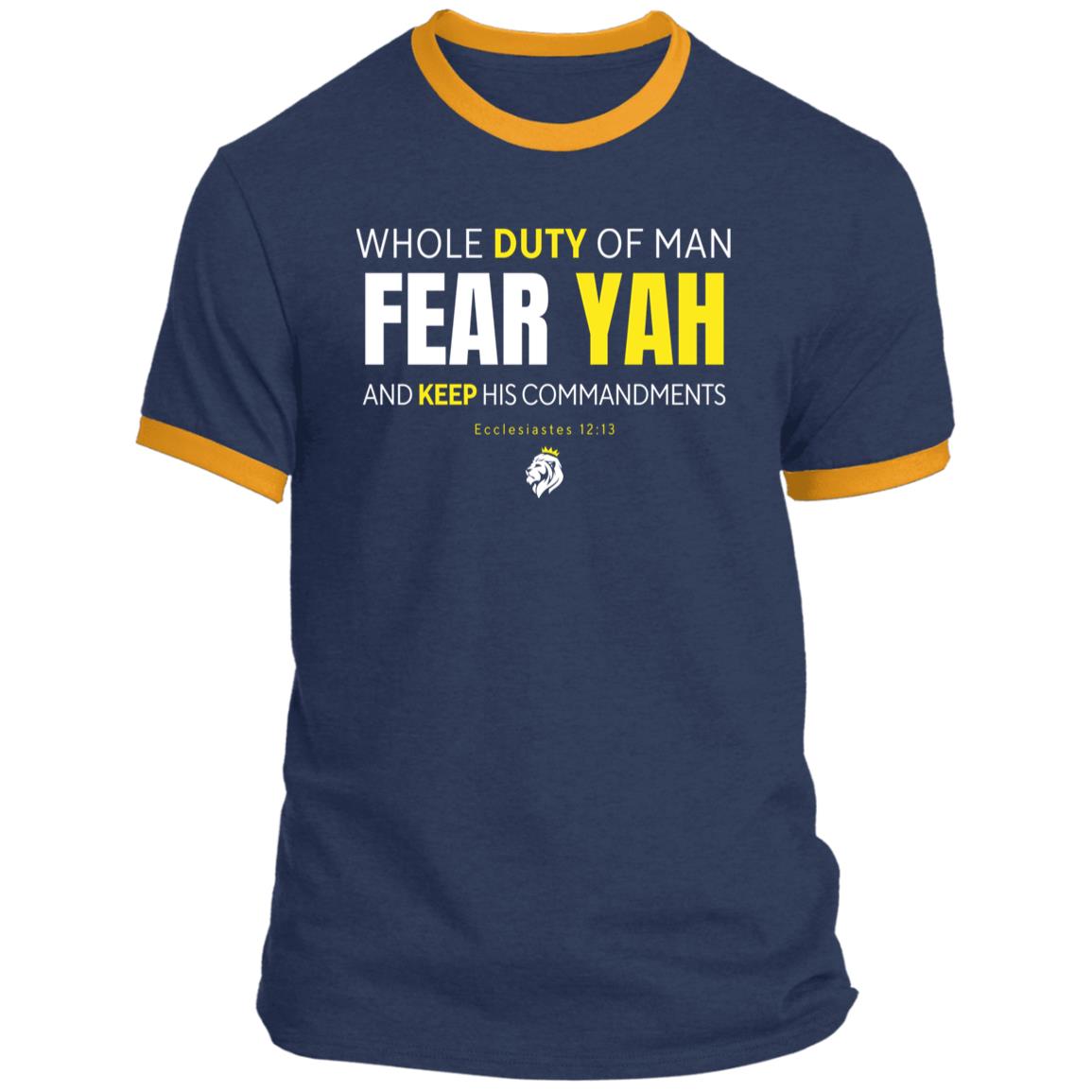 Whole Duty of Man FEAR YAH Men's Ringer T-shirt