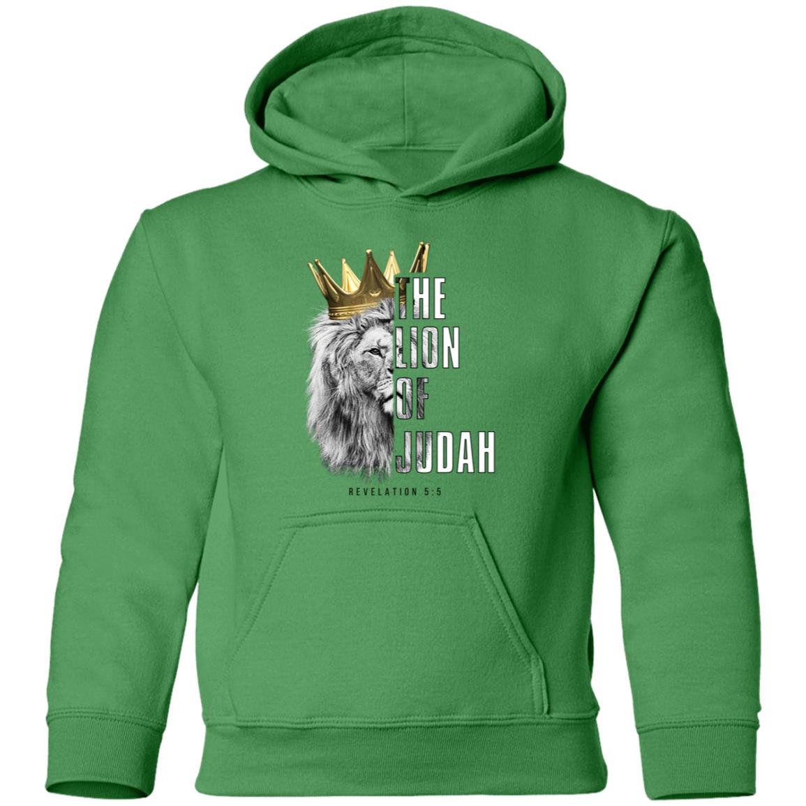 Lion of Judah Youth Pullover Hoodie in Black letters