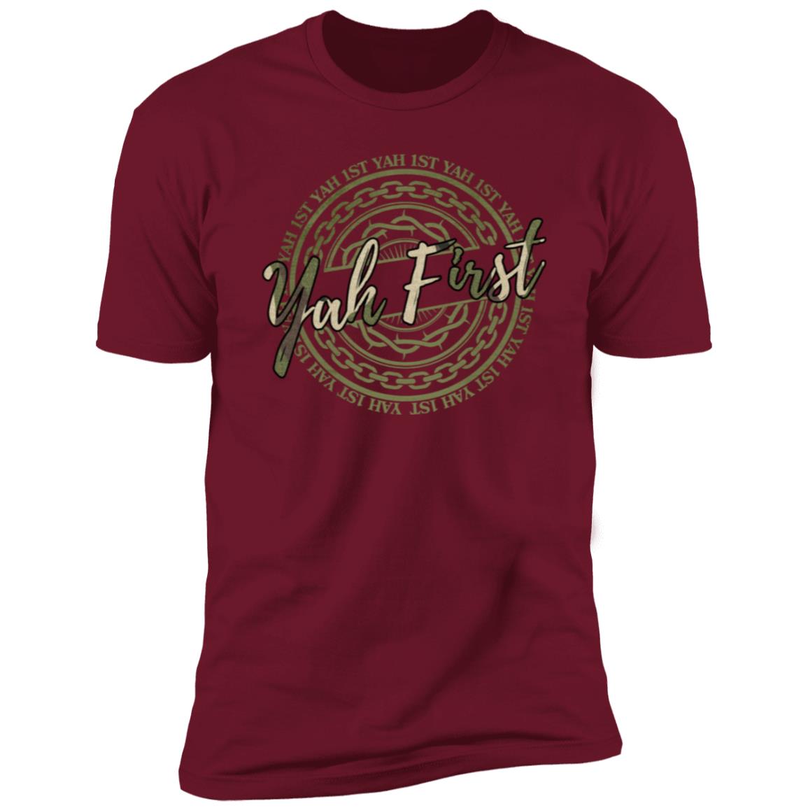 YAH First In Camo Print Men's Premium Short Sleeve T-Shirt