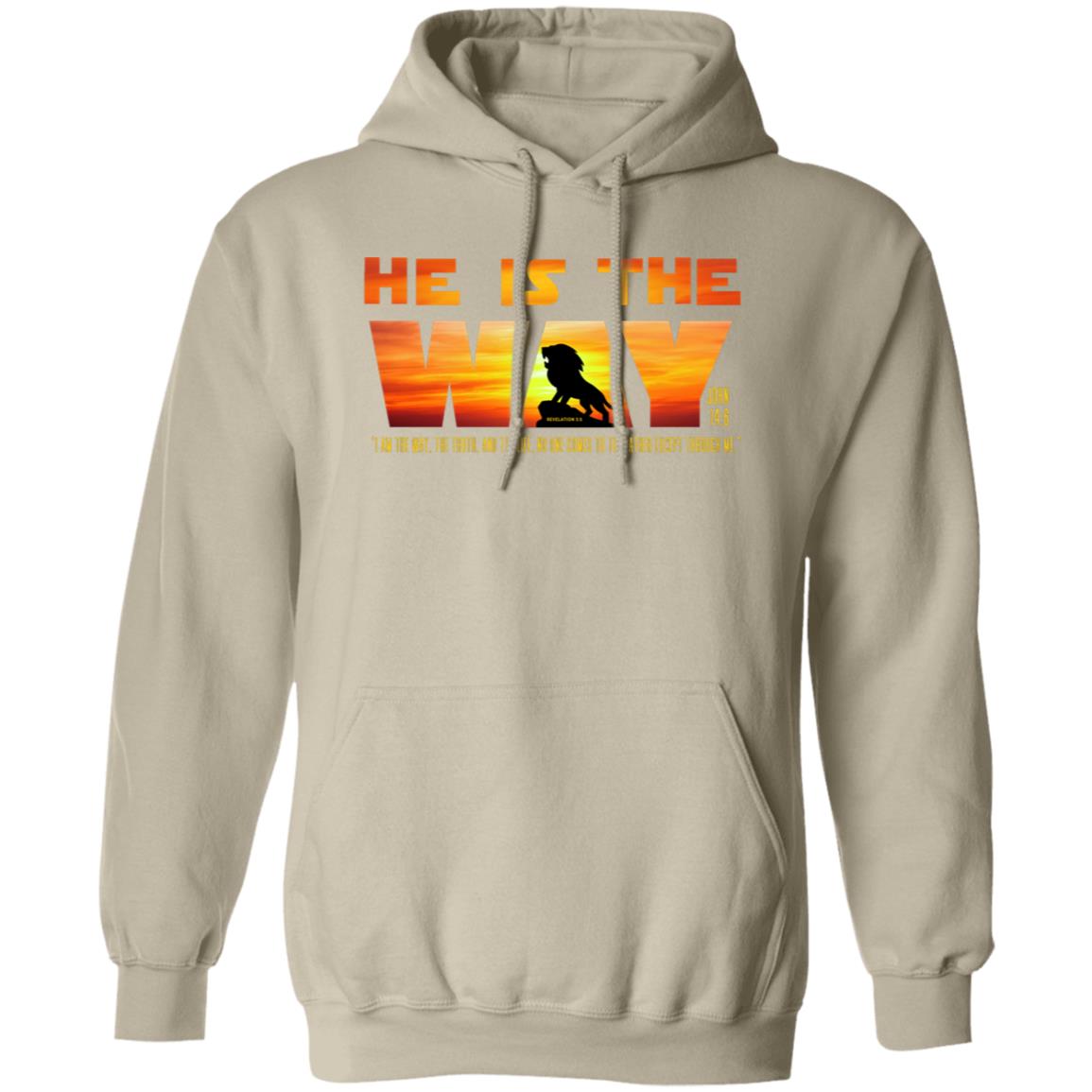 He is the WAY in Yellow and Orange Letters Pullover Hoodie