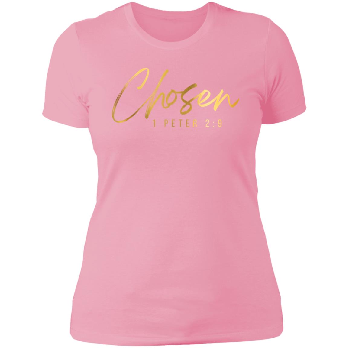 Chosen Gold Letters Ladies' Slim-Fit T-Shirt