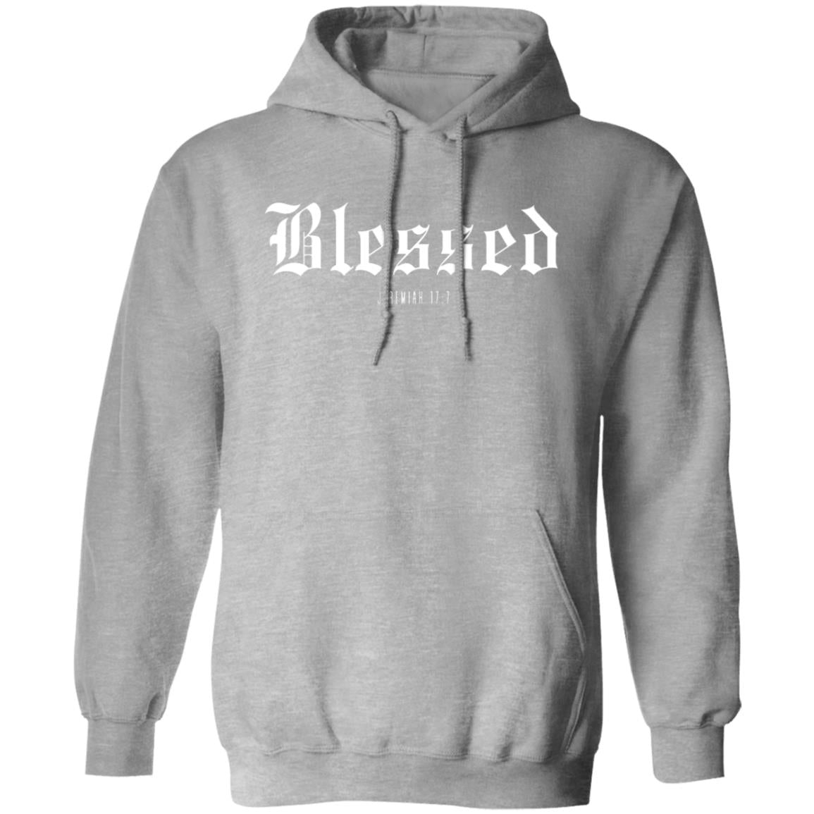 BLESSED in White Letters Pullover Hoodie