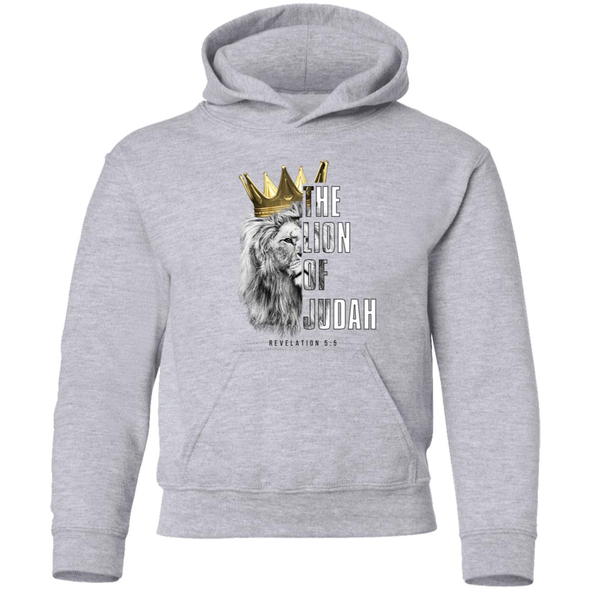 Lion of Judah Youth Pullover Hoodie in Black letters