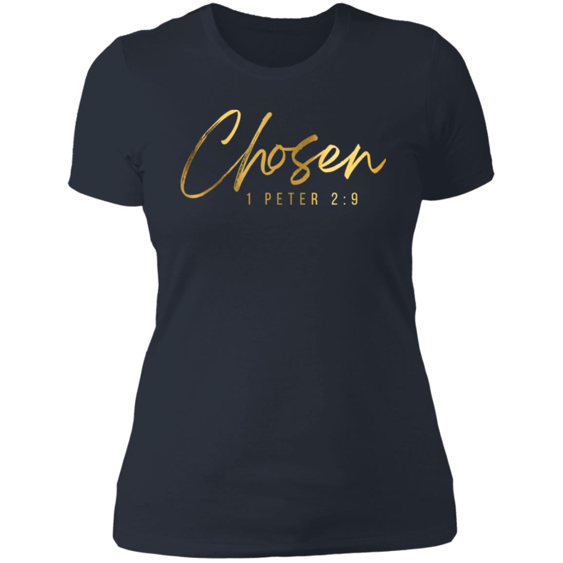 Chosen Gold Letters Ladies' Slim-Fit T-Shirt