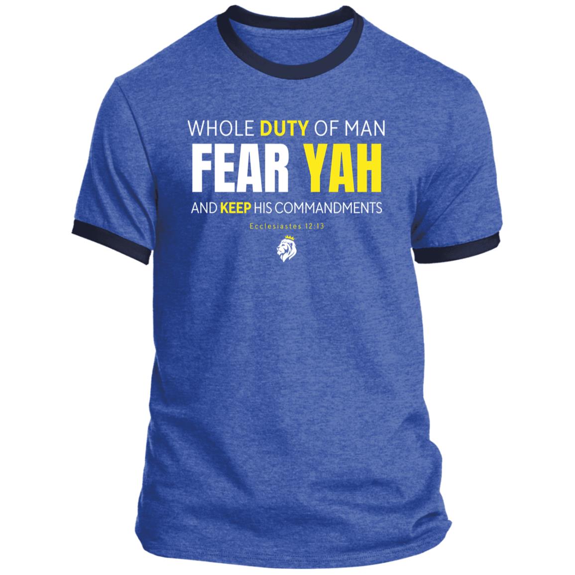 Whole Duty of Man FEAR YAH Men's Ringer T-shirt