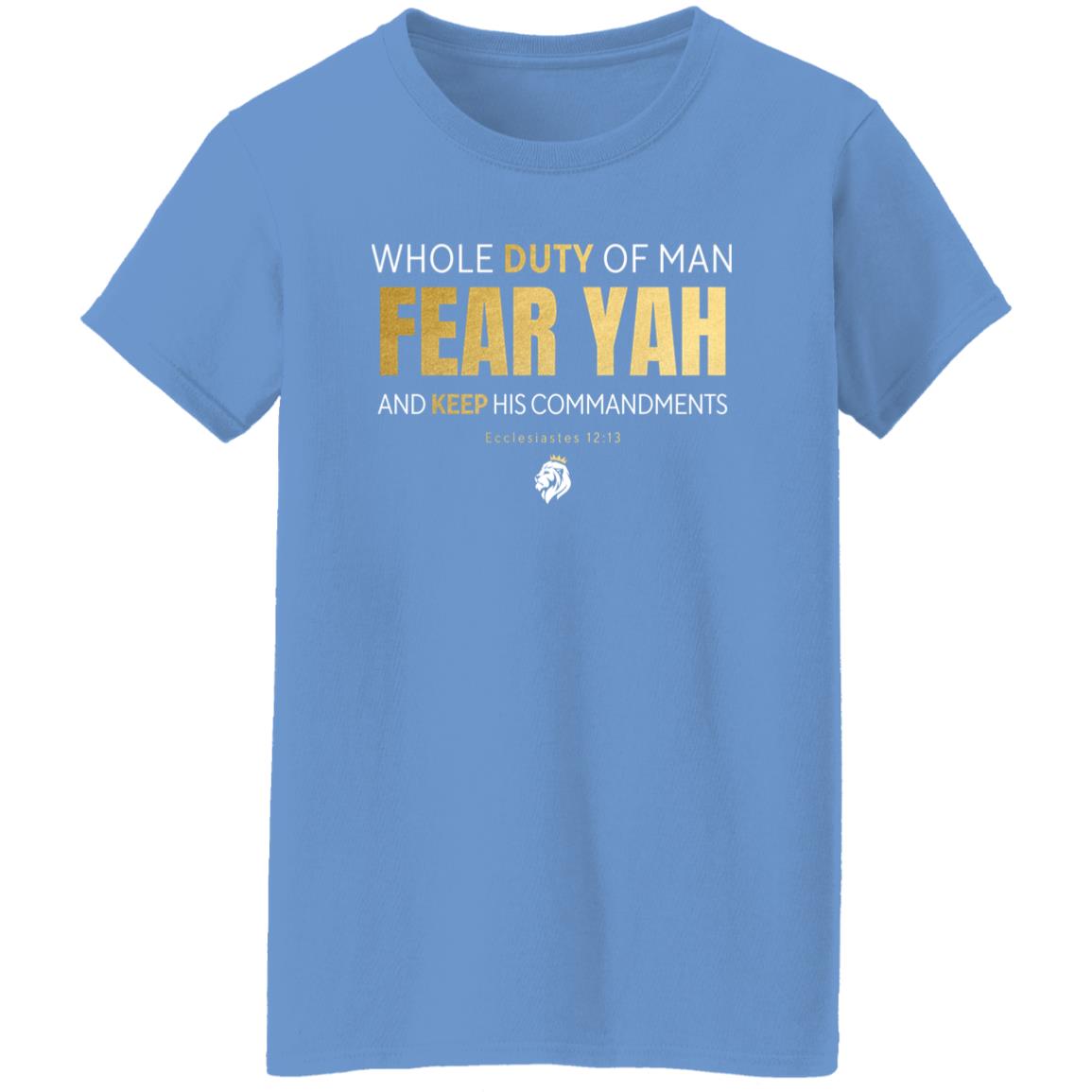 FEAR YAH Gold Letters Ladies' 5.3 oz. T-Shirt