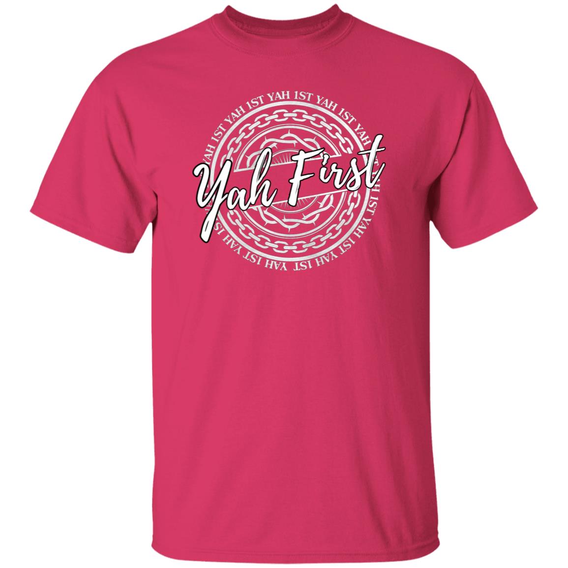 YAH FIRST in White Letters Unisex T-Shirt