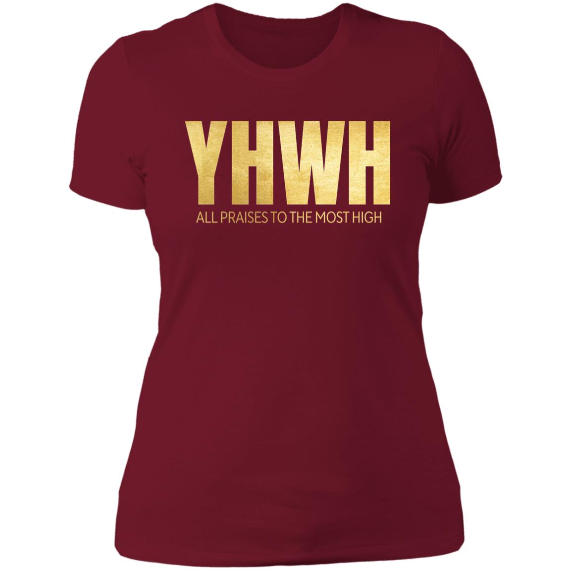 Yahuwah in Gold Letters Ladies' 4.3 oz T-Shirt