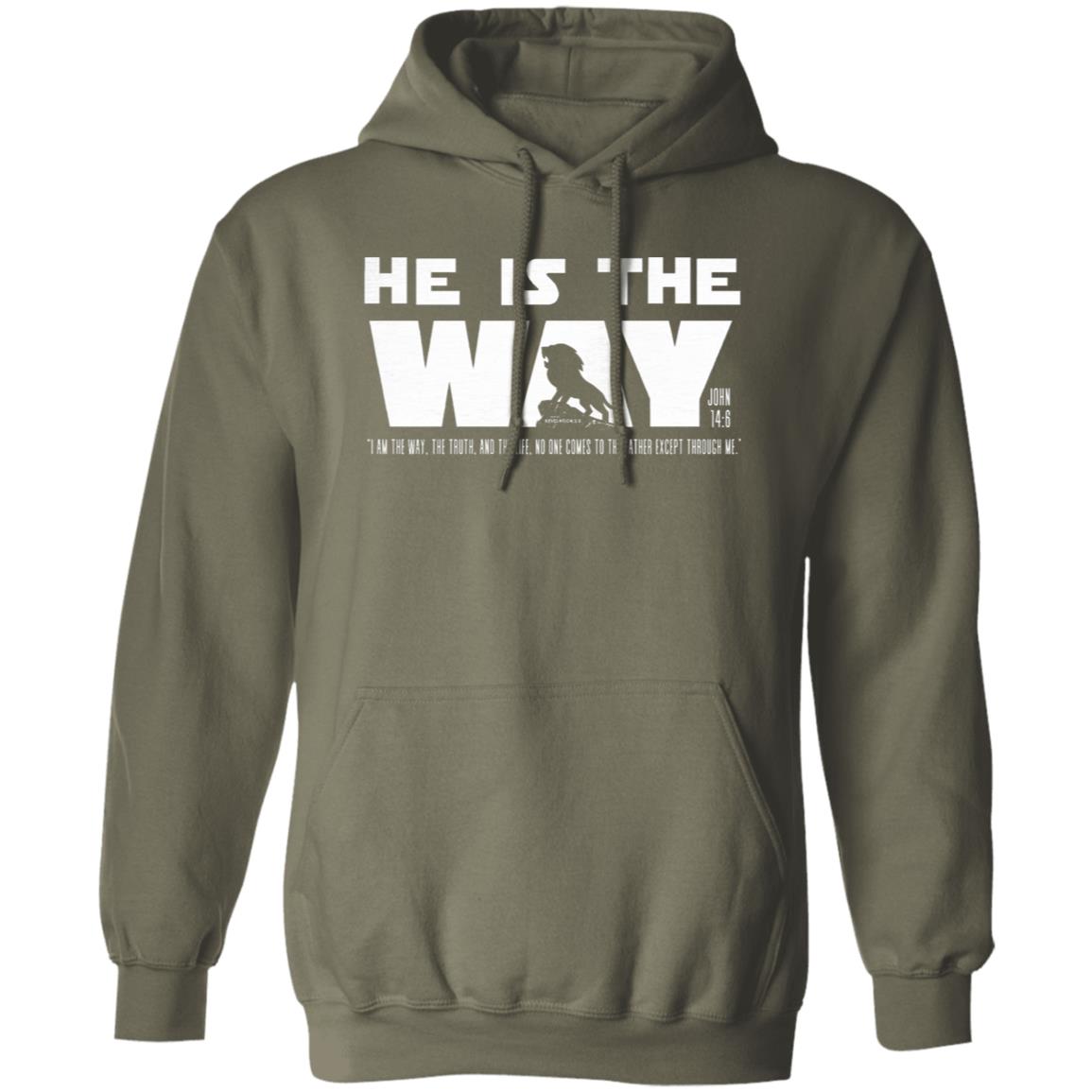 HE IS THE WAY in White Letters Pullover Hoodie