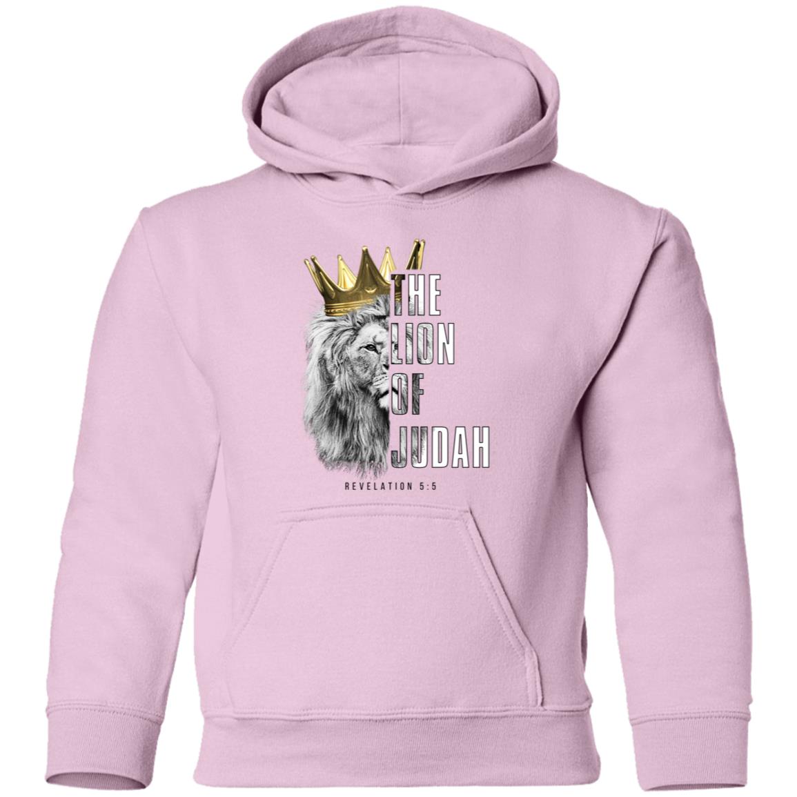 Lion of Judah Youth Pullover Hoodie in Black letters