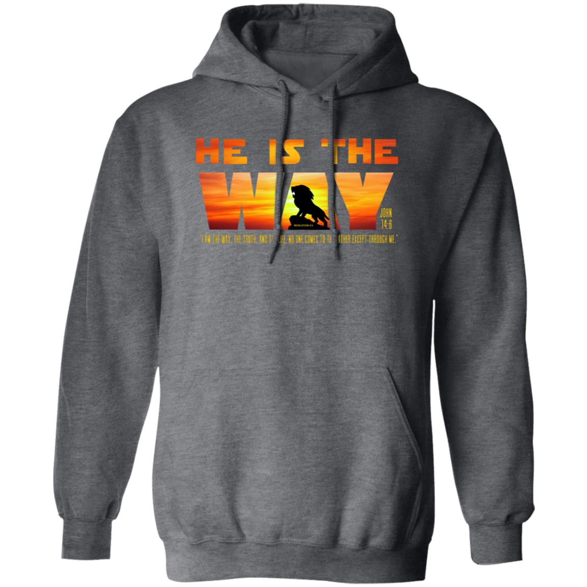 He is the WAY in Yellow and Orange Letters Pullover Hoodie