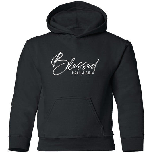 Blessed Youth Pullover Hoodie in White Letters