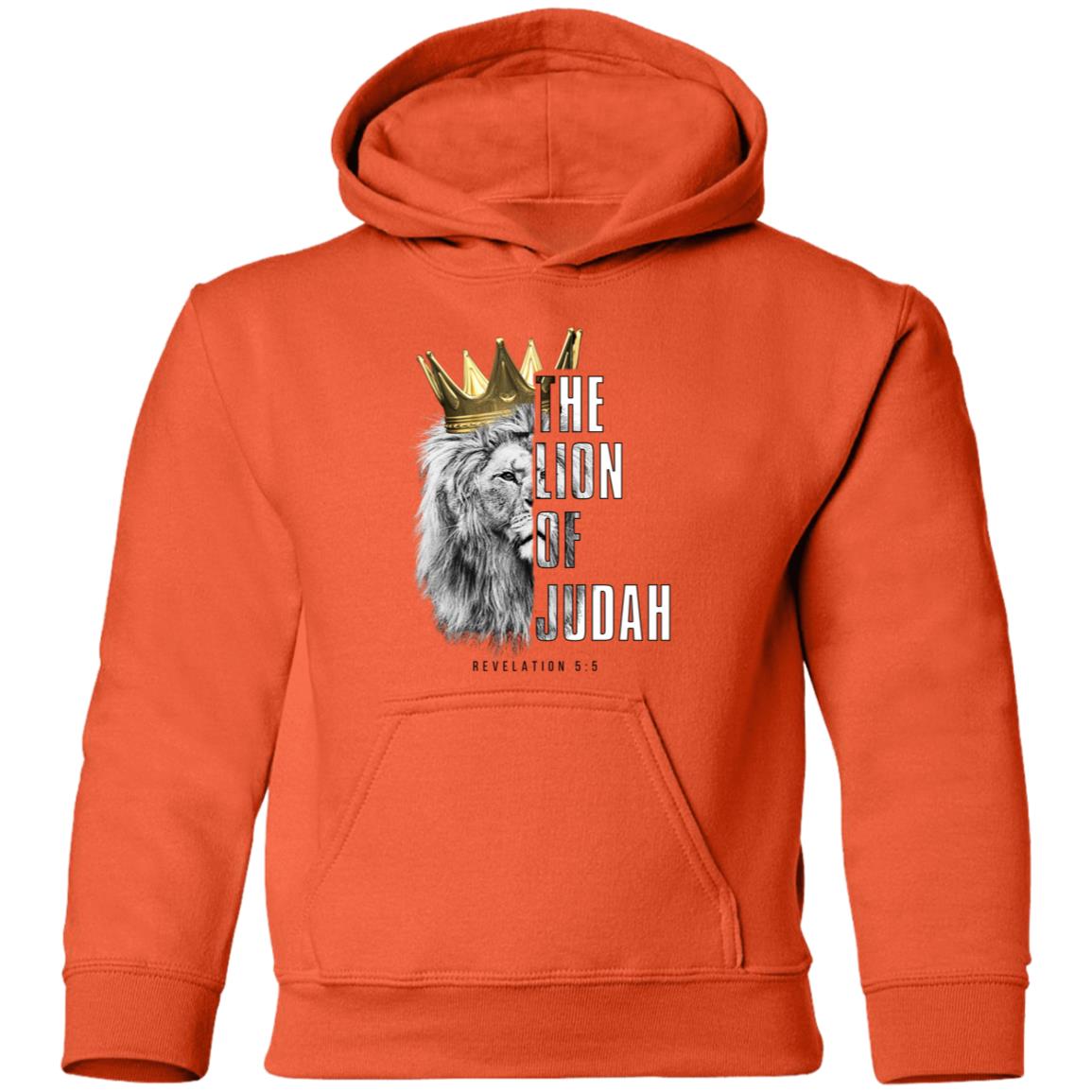 Lion of Judah Youth Pullover Hoodie in Black letters