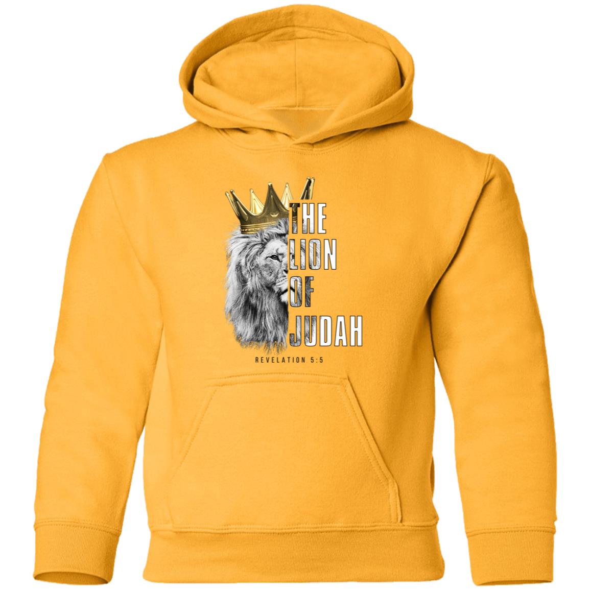 Lion of Judah Youth Pullover Hoodie in Black letters