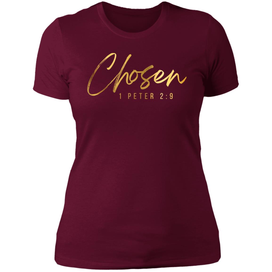 Chosen Gold Letters Ladies' Slim-Fit T-Shirt