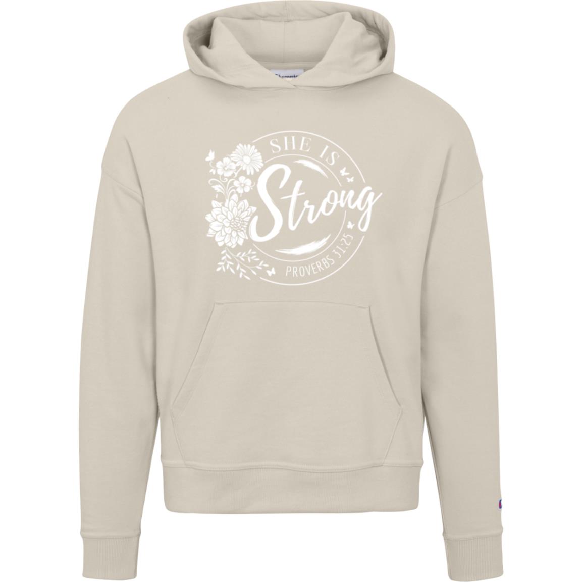 SHE IS STRONG Champion brand Women's Powerblend Hoodie