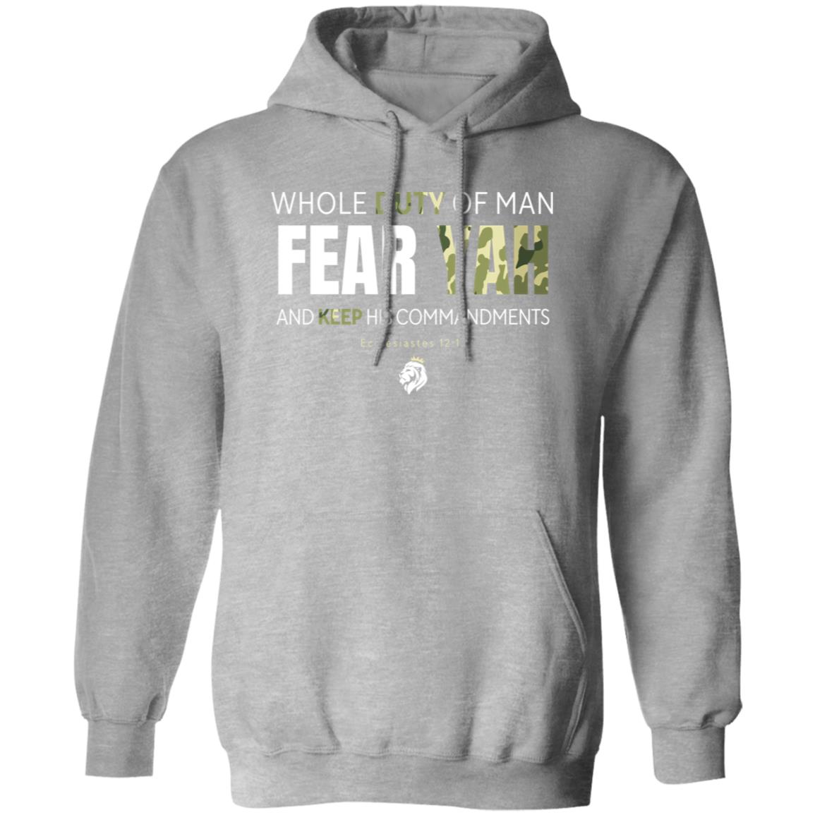 FEAR YAH in White and Camo Letters Pullover Hoodie