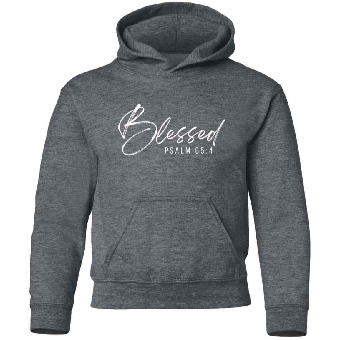 Blessed Youth Pullover Hoodie in White Letters