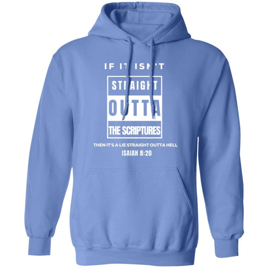 STRAIGHT OUTTA THE SCRIPTURES in White letters Pullover Hoodie