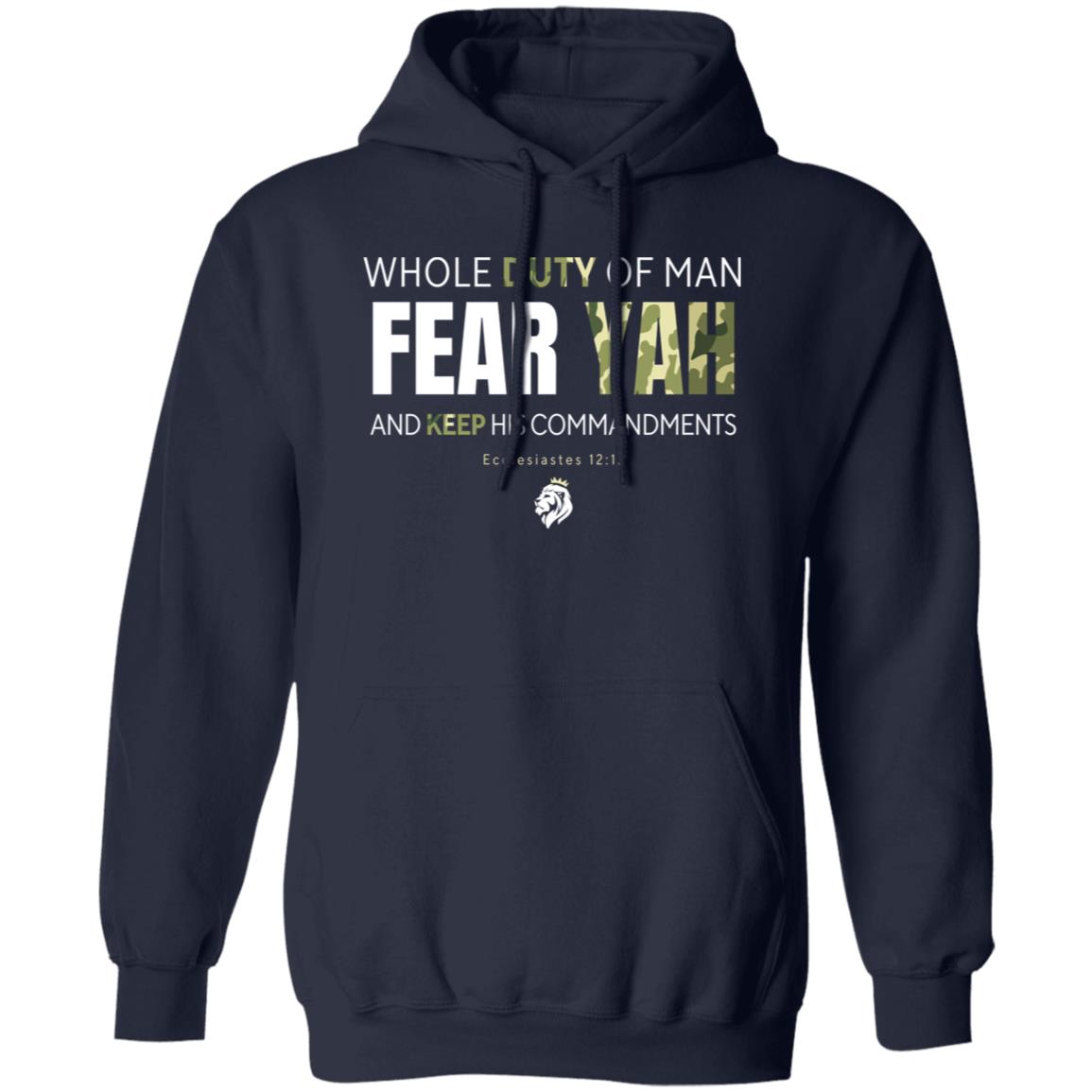 FEAR YAH in White and Camo Letters Pullover Hoodie