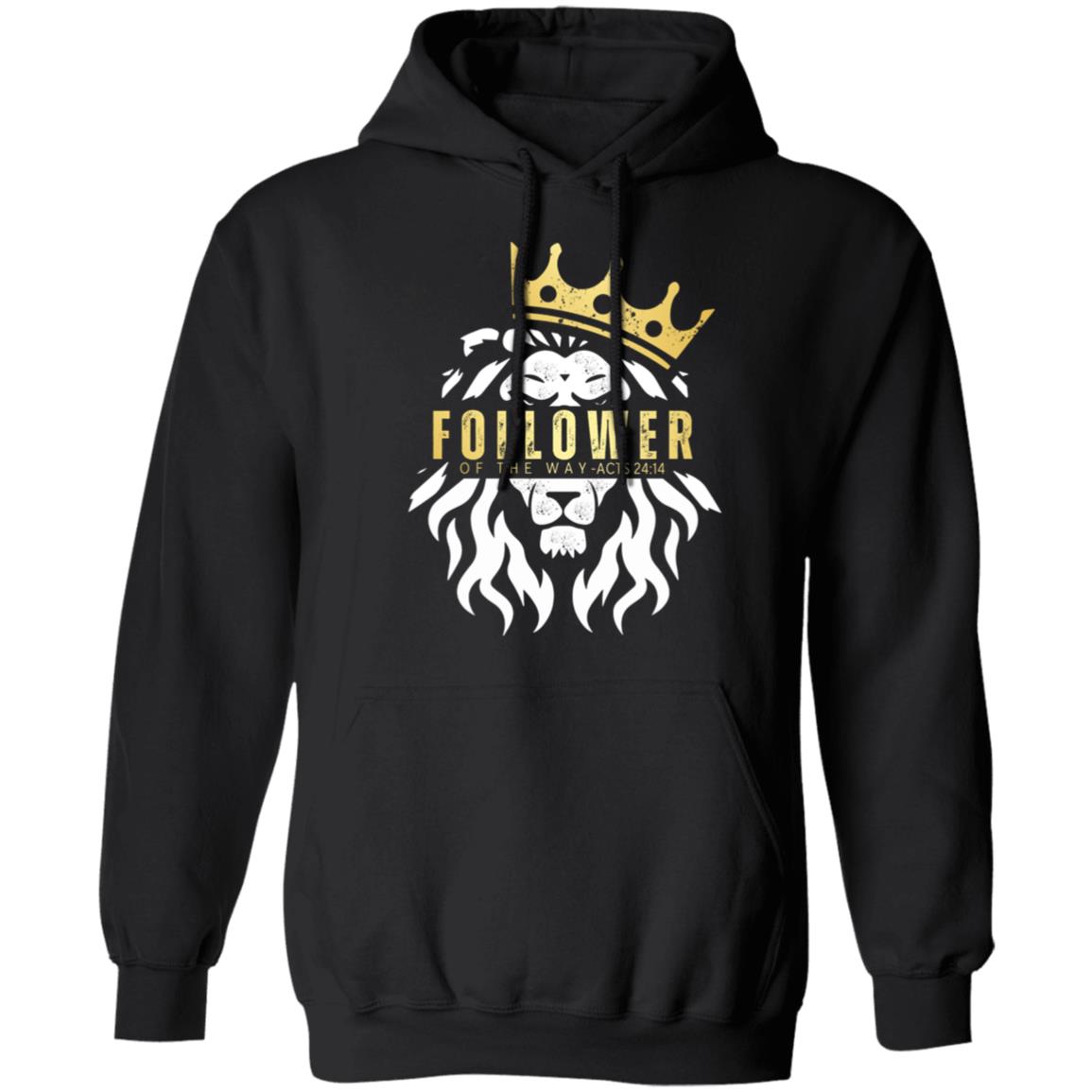 FOLLOWER OF THE WAY in White and Gold Letters Pullover Hoodie