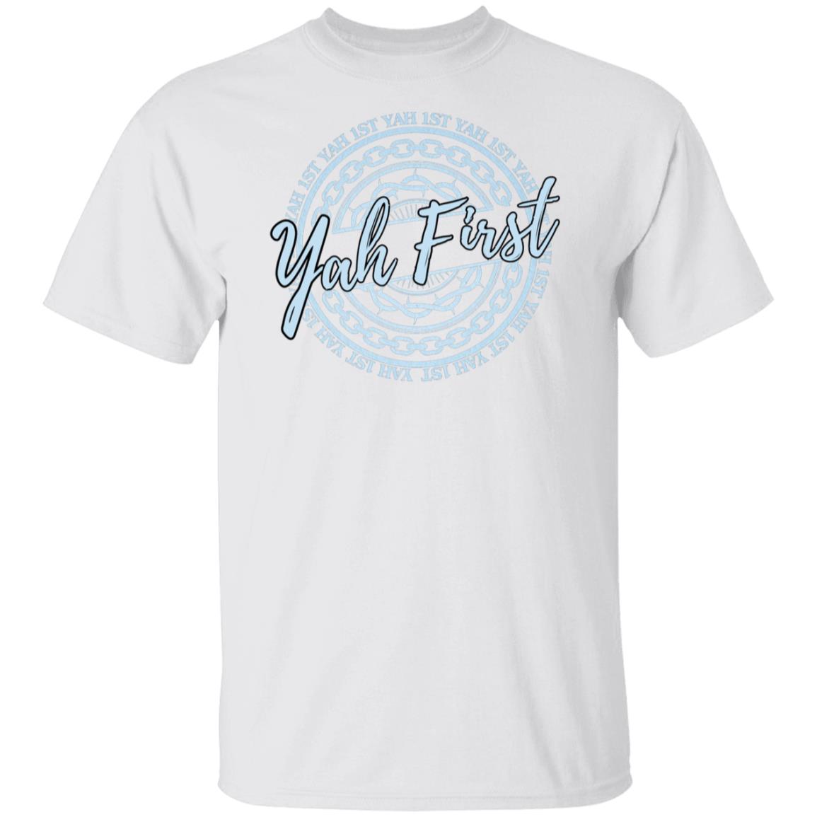 YAH First In Light Blue Letters Classic Unisex T-Shirt