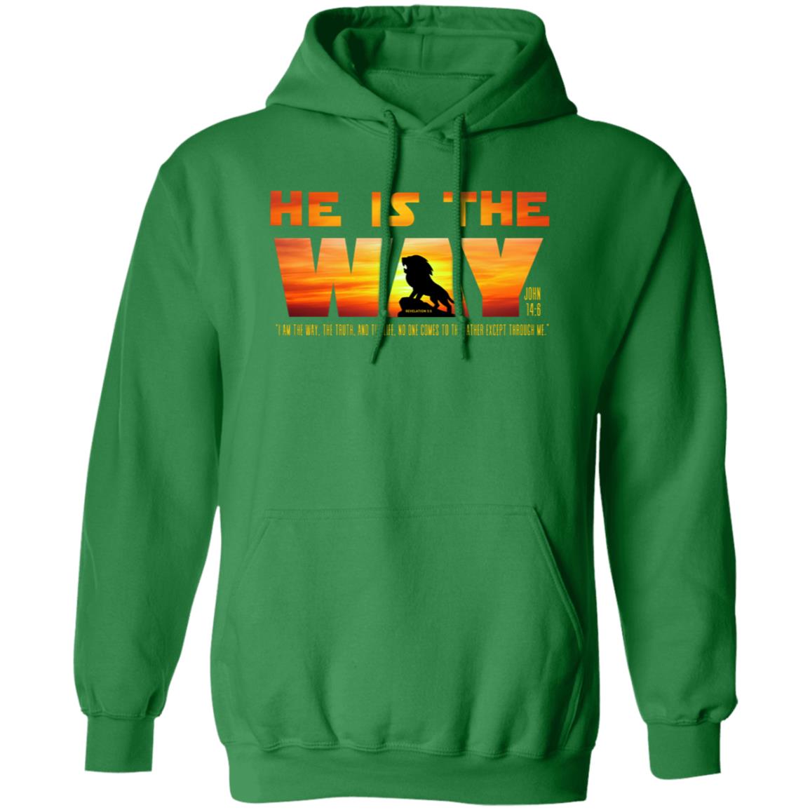 He is the WAY in Yellow and Orange Letters Pullover Hoodie