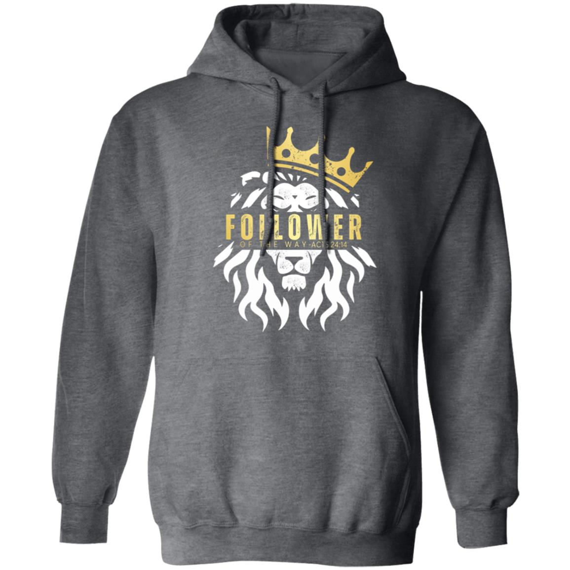 FOLLOWER OF THE WAY in White and Gold Letters Pullover Hoodie