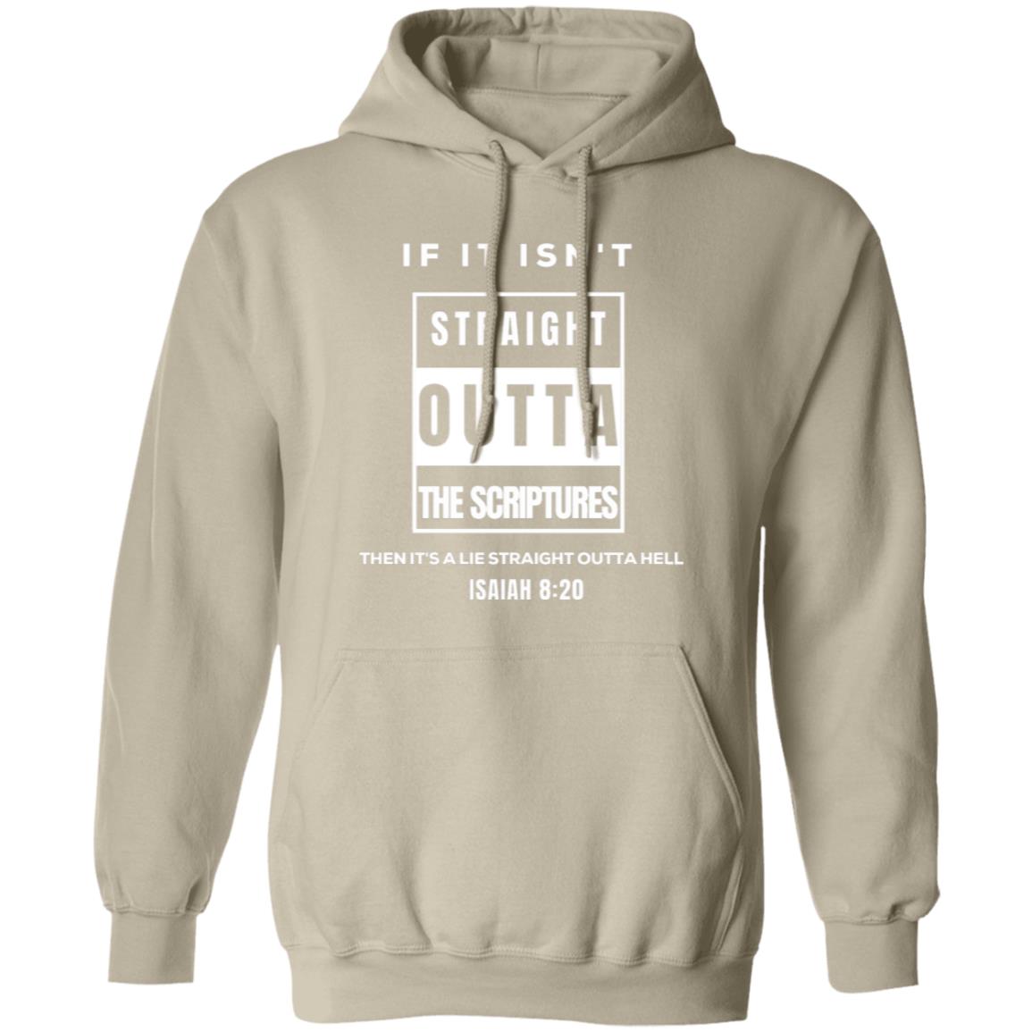 STRAIGHT OUTTA THE SCRIPTURES in White letters Pullover Hoodie