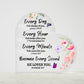 Every Day YAH thinks of you Inspirational Acrylic Heart Gift Scriptures Bible Verse Flowers