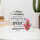 "Joshua 1:9 -  Yahuwah's Strength Heart-Shaped Acrylic Plaque"