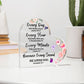 Every Day YAH thinks of you Inspirational Acrylic Heart Gift Scriptures Bible Verse Flowers