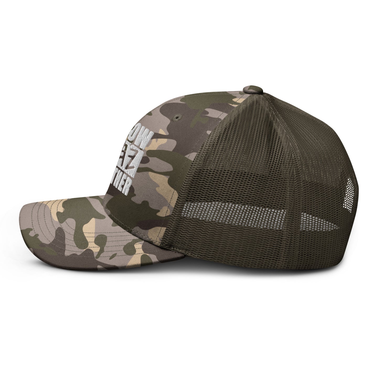 I KNOW MY FATHER Embroidery Camouflage Trucker Hat