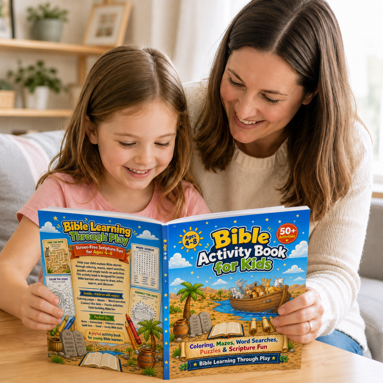 Bible Activity Book for Kids: Mazes, Tracing, Counting, Puzzles, and Scripture Fun