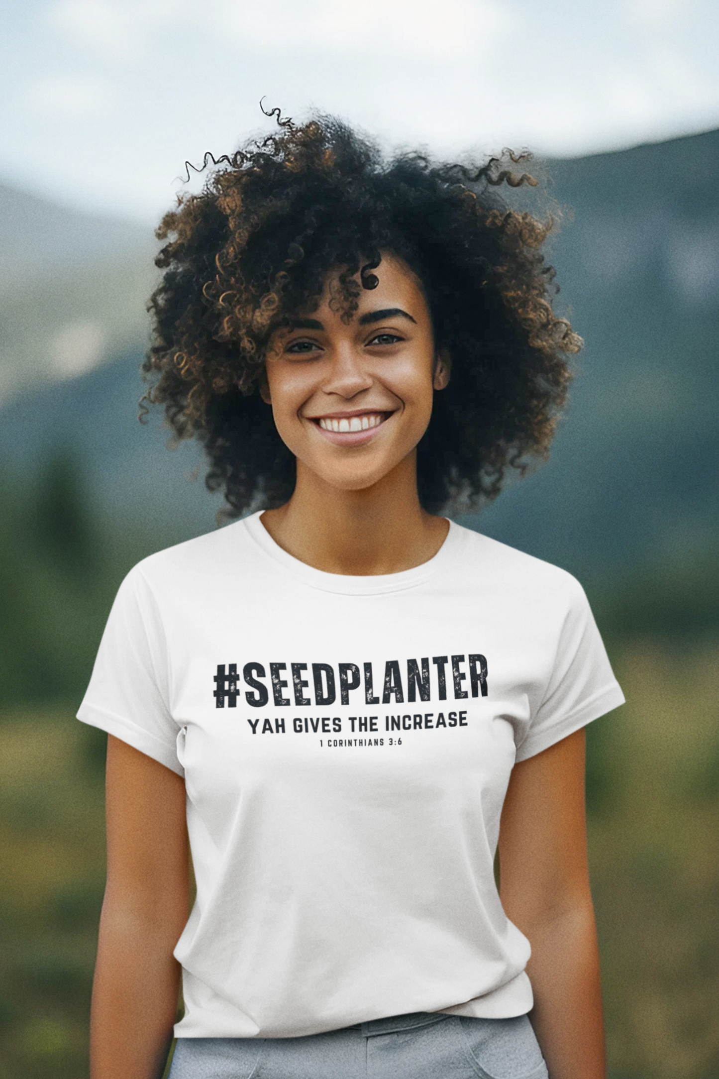 #SEED PLANTER in Black Letters Ladies' T-Shirt